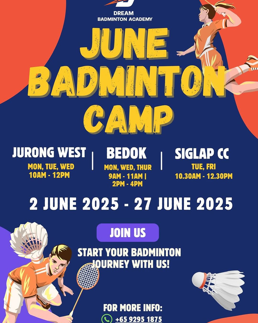 June Badminton Camp 2025 poster